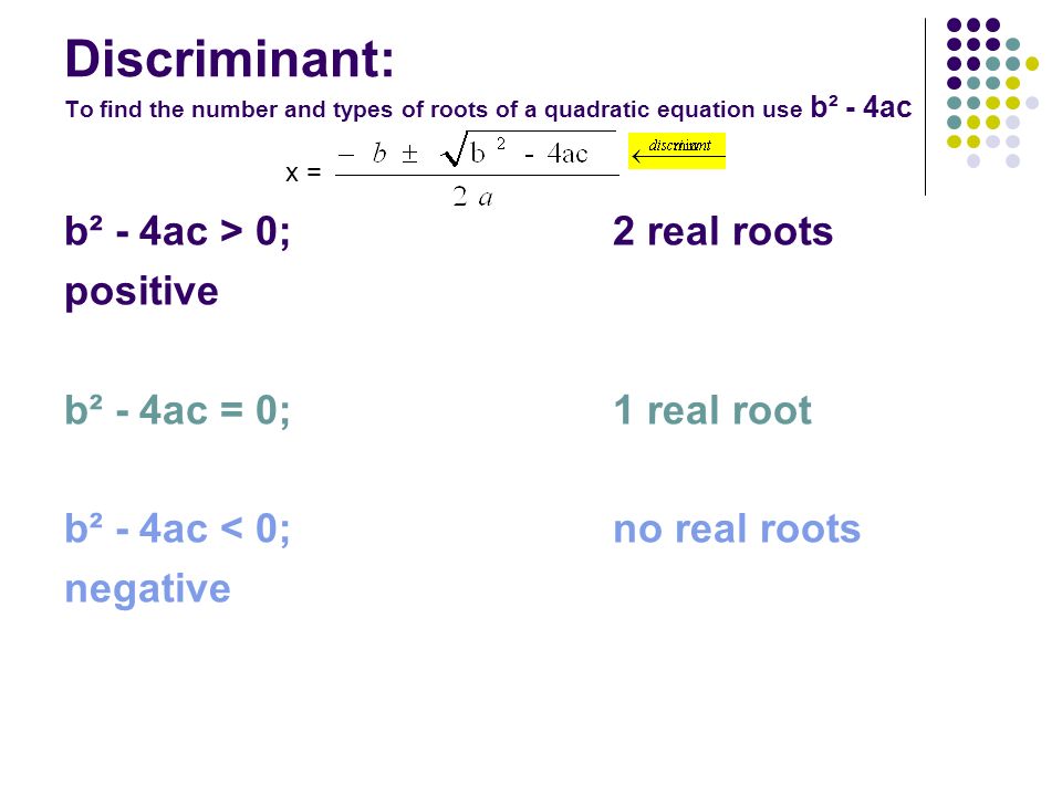 What is the discriminant of 4x^2-2x+1=0 and what does that mean? | Socratic